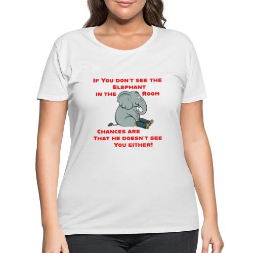 Elephant in the Room Meme - Women's Curvy T-Shirt