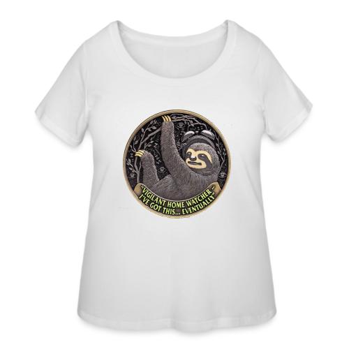 Sloth Home Watcher T Shirt - Women's Curvy T-Shirt