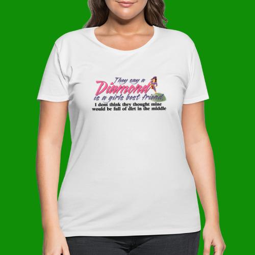 Softball Diamond is a girls Best Friend - Women's Curvy T-Shirt