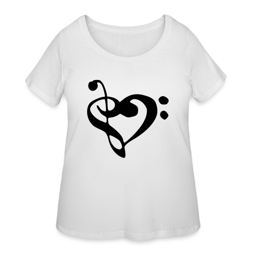 musical note with heart - Women's Curvy T-Shirt