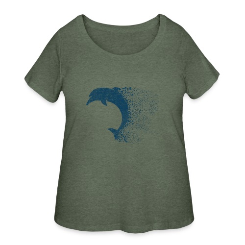 South Carolina Dolphin in Blue - Women's Curvy T-Shirt