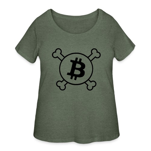 btc pirateflag jolly roger bitcoin pirate flag - Women's Curvy T-Shirt
