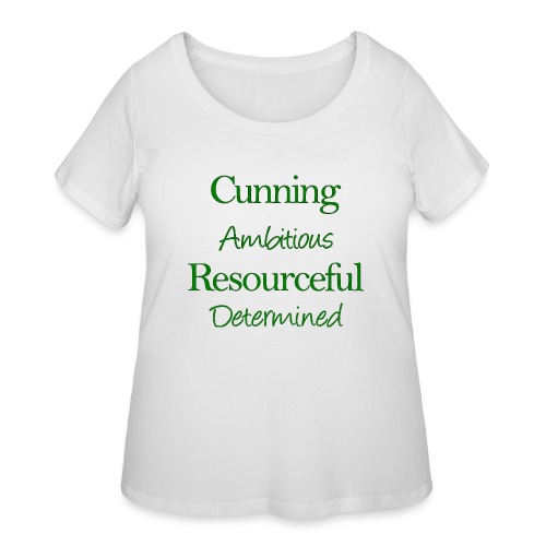 cunning ambitious resourceful determined green fon - Women's Curvy T-Shirt