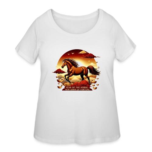 Year of the Horse Sunrise T Shirt, Lunar New Year - Women's Curvy T-Shirt
