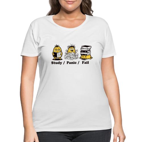 Funny Student Study Panic Fail Back To School - Women's Curvy T-Shirt
