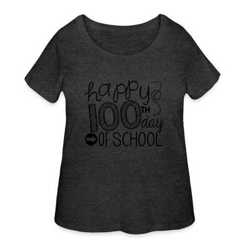 Happy 100th Day of School Arrows Teacher T-shirt - Women's Curvy T-Shirt