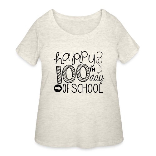 Happy 100th Day of School Arrows Teacher T-shirt - Women's Curvy T-Shirt