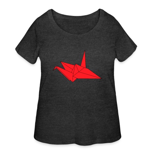 Origami Paper Crane Design - Red - Women's Curvy T-Shirt