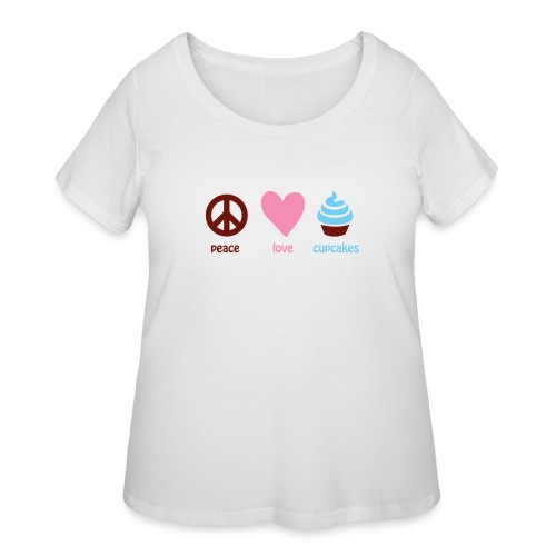 peacelovecupcakes pixel - Women's Curvy T-Shirt