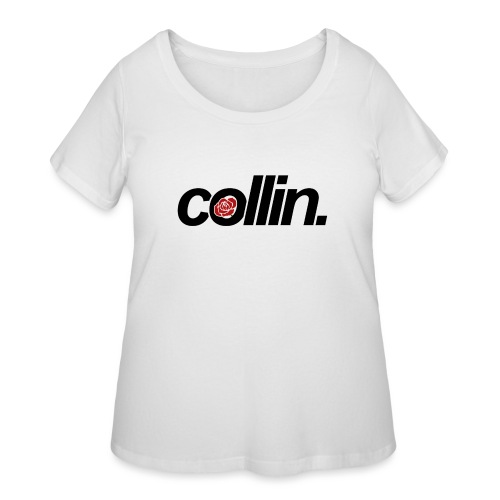Collin. (Black w/ Rose) - Women's Curvy T-Shirt