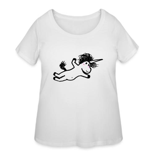 falling unicorn - Women's Curvy T-Shirt