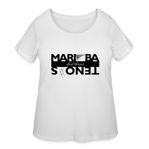 Dual Threat Black Horizontal Marimba Tenors - Women's Curvy T-Shirt