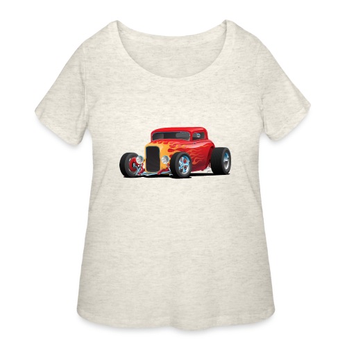 Classic Bold Red Custom Street Rod - Women's Curvy T-Shirt