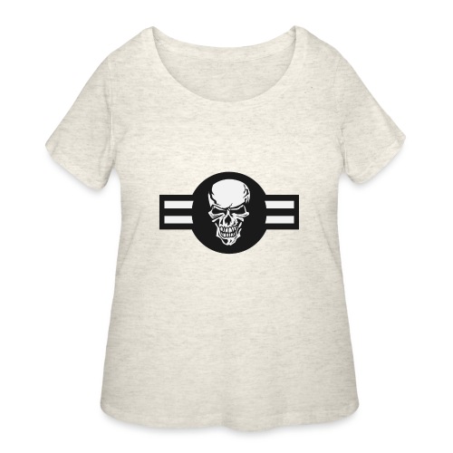 Military aircraft roundel emblem with skull - Women's Curvy T-Shirt