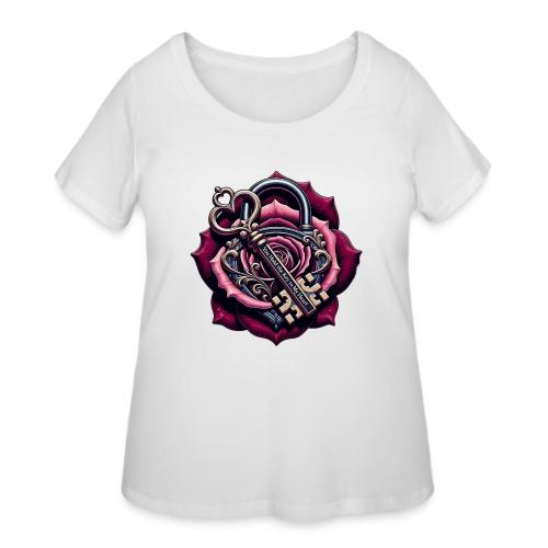 You Hold the Key to My Heart Rose Lock T-Shirt - Women's Curvy T-Shirt