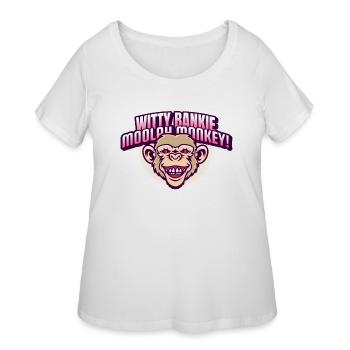 Witty Bankie Moolah Monkey - Women's Curvy T-Shirt - white - Front - Giselle (180cm)