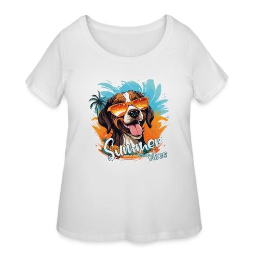 Funny Dog: Summer Vibes - Women's Curvy T-Shirt