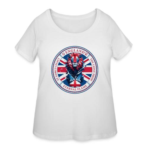 England Lion Emblem T Shirt, Flag Pride Gift - Women's Curvy T-Shirt