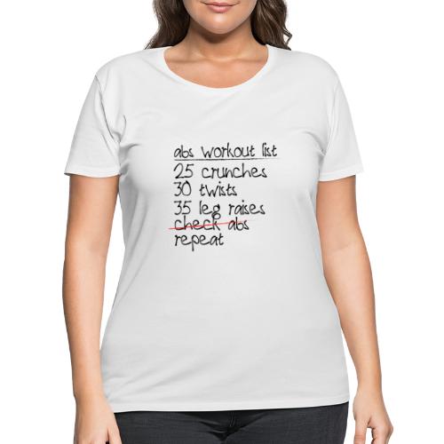 Abs Workout List - Women's Curvy T-Shirt