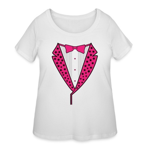PINK STAR TUXEDO - Women's Curvy T-Shirt