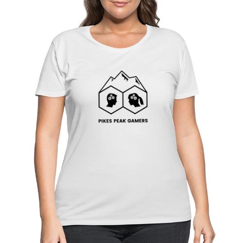 Pikes Peak Gamers Logo (Solid White) - Women's Curvy T-Shirt