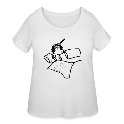 Waking up unicorn - Women's Curvy T-Shirt