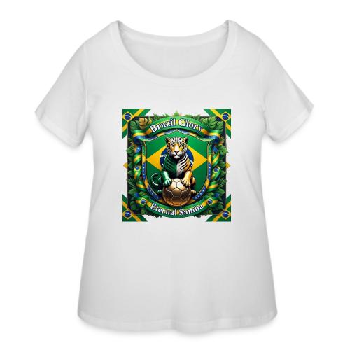 Brazil Jaguar Glory T-Shirt, Flag Pride Badge Gift - Women's Curvy T-Shirt