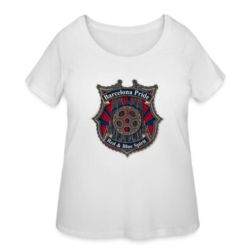 Barcelona Scarlet Pride T Shirt, Soccer City Gift - Women's Curvy T-Shirt