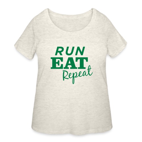 Run Eat Repeat buttons medium - Women's Curvy T-Shirt