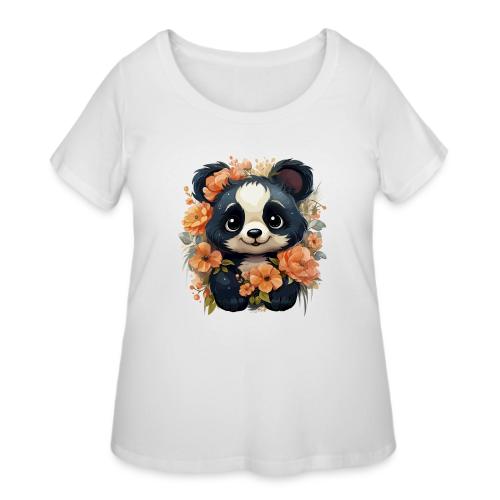 Panda Blossom Harmony - Women's Curvy T-Shirt
