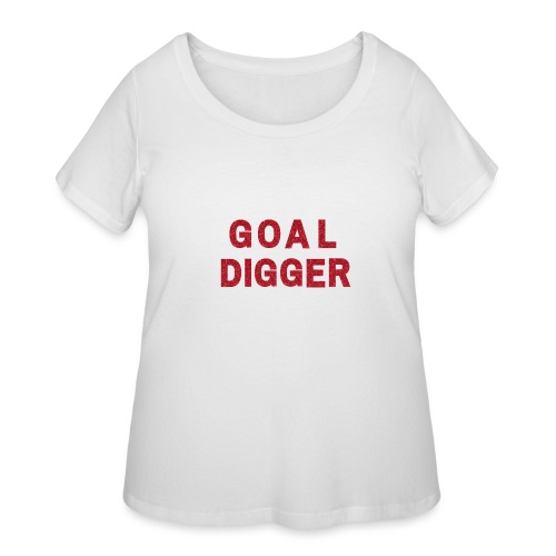 Red Glitter Goal Digger - Women's Curvy T-Shirt