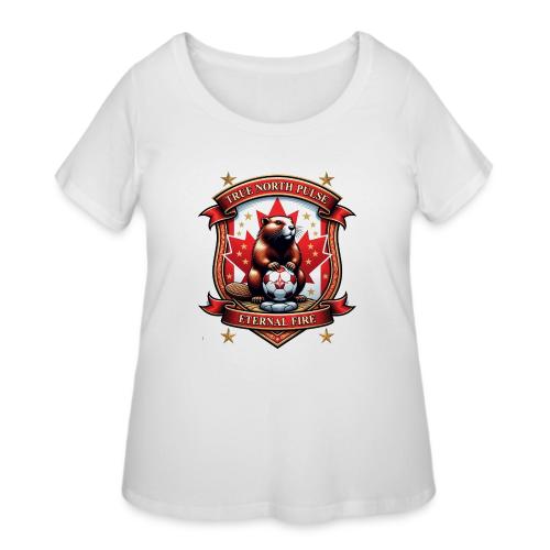 Canada Beaver Crest T-Shirt, Pride Badge Gift - Women's Curvy T-Shirt