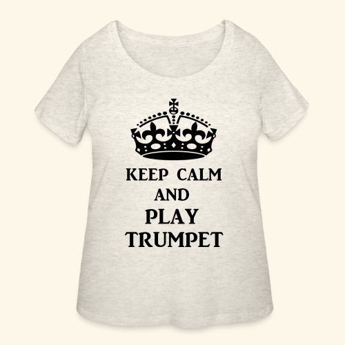 keep calm play trumpet bl - Women's Curvy T-Shirt