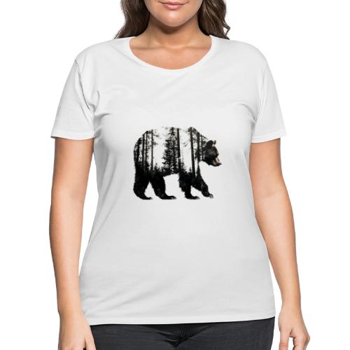 Evergreen Bear Silhouette - Women's Curvy T-Shirt
