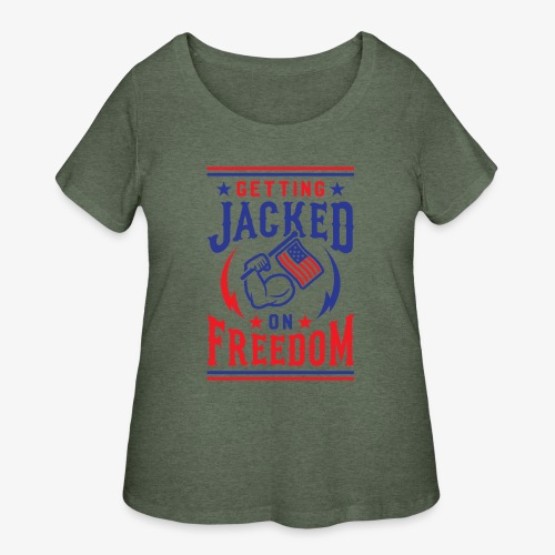 Getting Jacked On Freedom - Women's Curvy T-Shirt