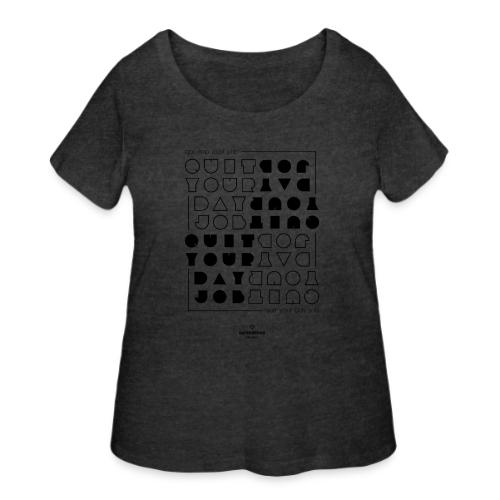 Quit upside black - Women's Curvy T-Shirt