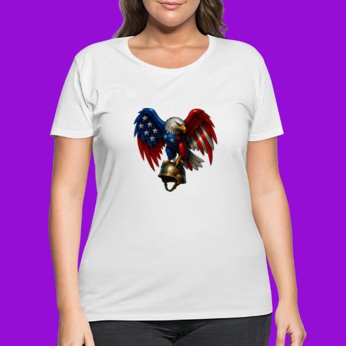 American Flag Bald Eagle - Helmet - Women's Curvy T-Shirt