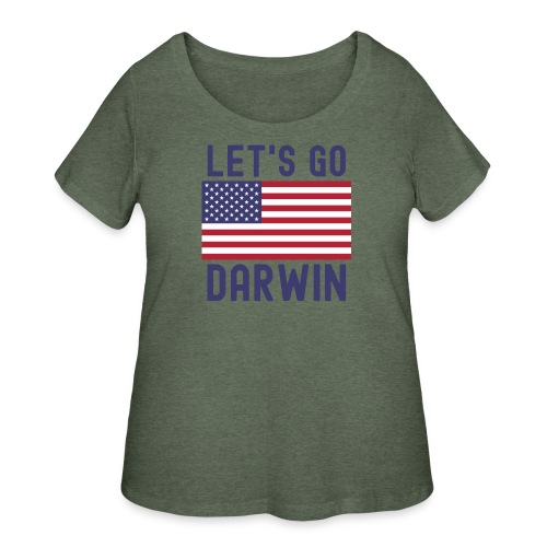 Let's Go Darwin American Flag - Women's Curvy T-Shirt