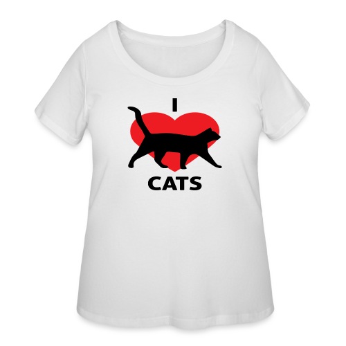 I Love Cats - Women's Curvy T-Shirt