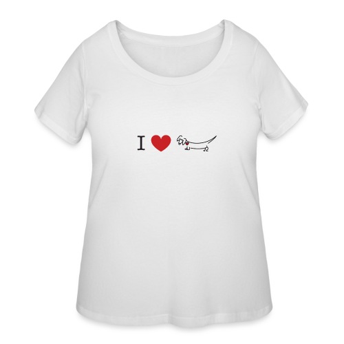 I love Dachshund - Women's Curvy T-Shirt