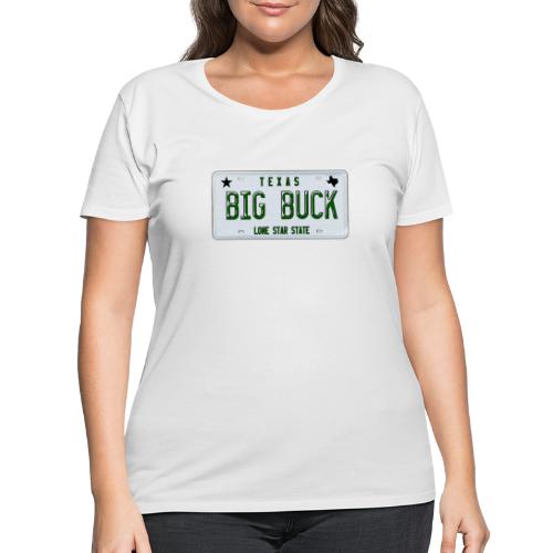 Texas LICENSE PLATE Big Buck Camo - Women's Curvy T-Shirt