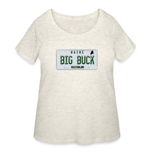 Maine LICENSE PLATE Big Buck Camo - Women's Curvy T-Shirt