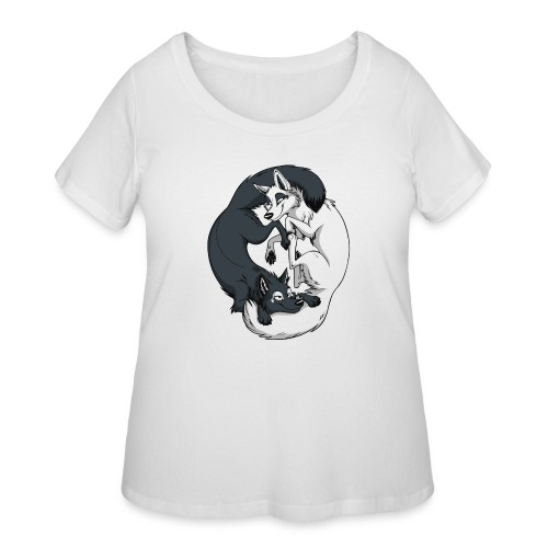 Yin Yang Foxes - Women's Curvy T-Shirt