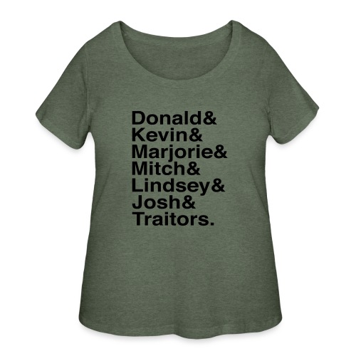 Republican Traitors Name Stack - Women's Curvy T-Shirt