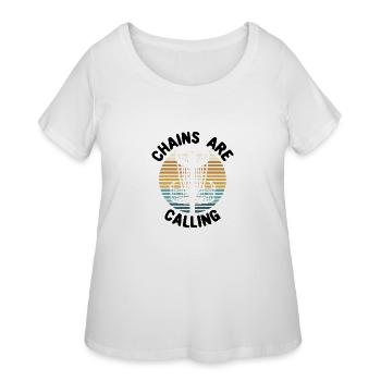 Disc Golf Disc Golf Basket - Women's Curvy T-Shirt - white - Front - Giselle (180cm)