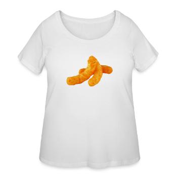 Cheese Doodles Snacks Cheese Puffs - Women's Curvy T-Shirt - white - Front - Giselle (180cm)