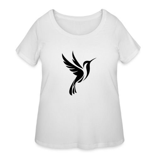 Hummingbird Spot Logo in Black - Women's Curvy T-Shirt