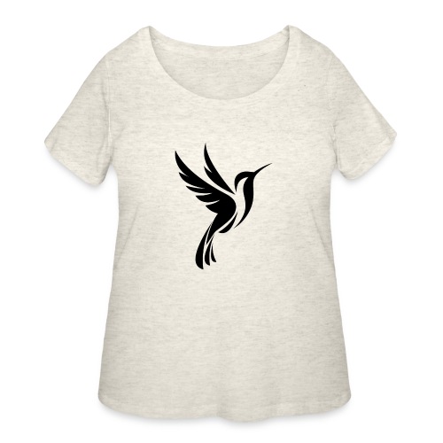 Hummingbird Spot Logo in Black - Women's Curvy T-Shirt