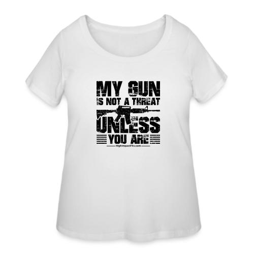 My Guns are NOT a Threat BLACK - Women's Curvy T-Shirt