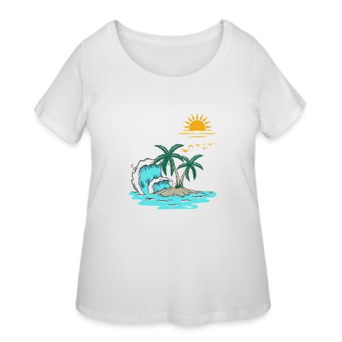 Retro Sunset Graphics - Women's Curvy T-Shirt